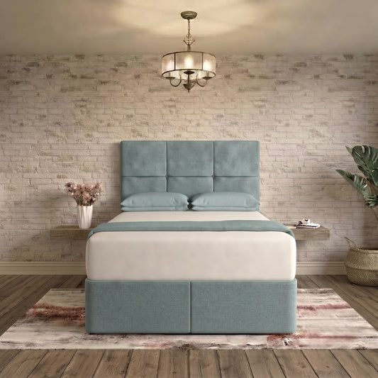 Delta Divan Bed - Duck Egg Plush Velvet