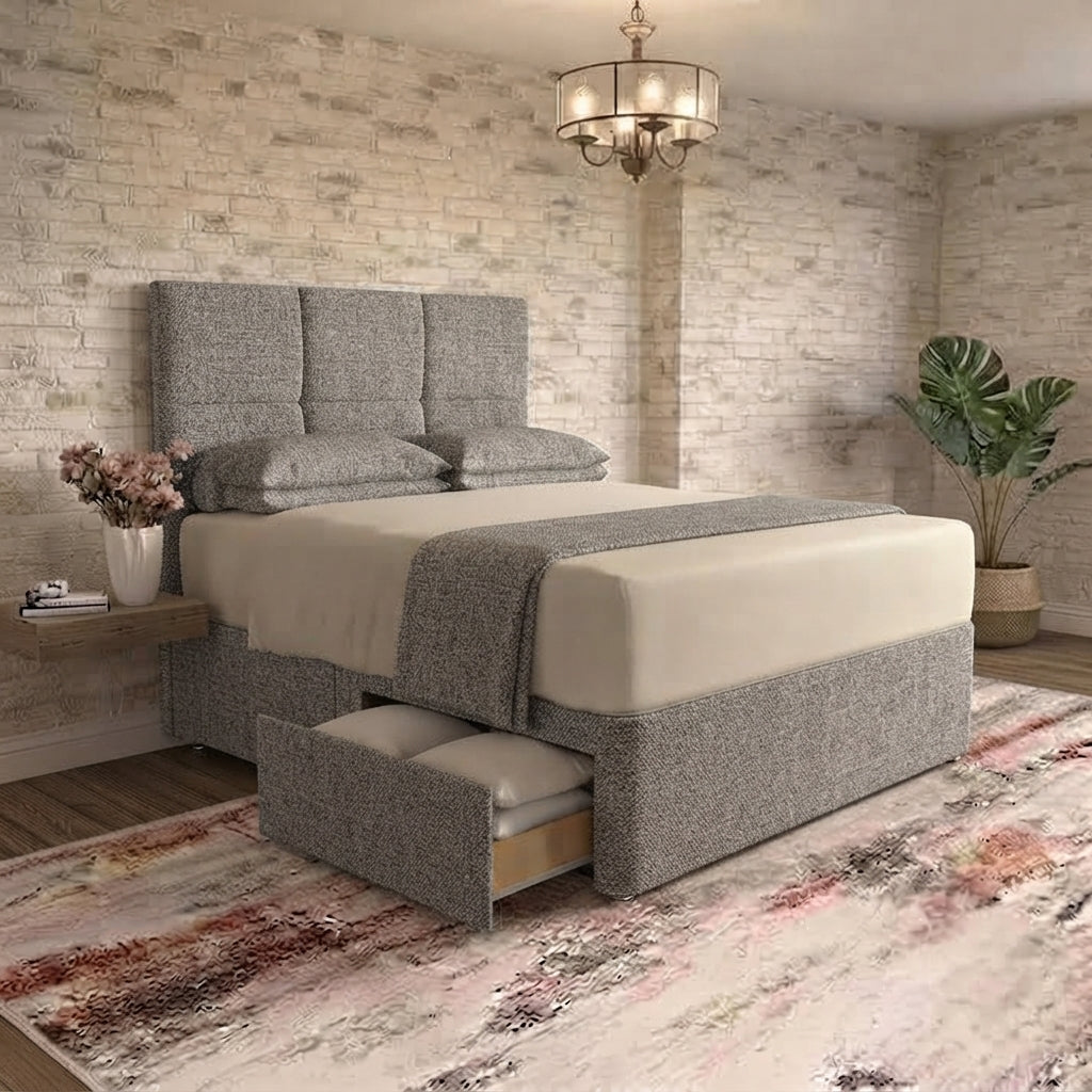 Delta Divan Bed - Pewter Wool