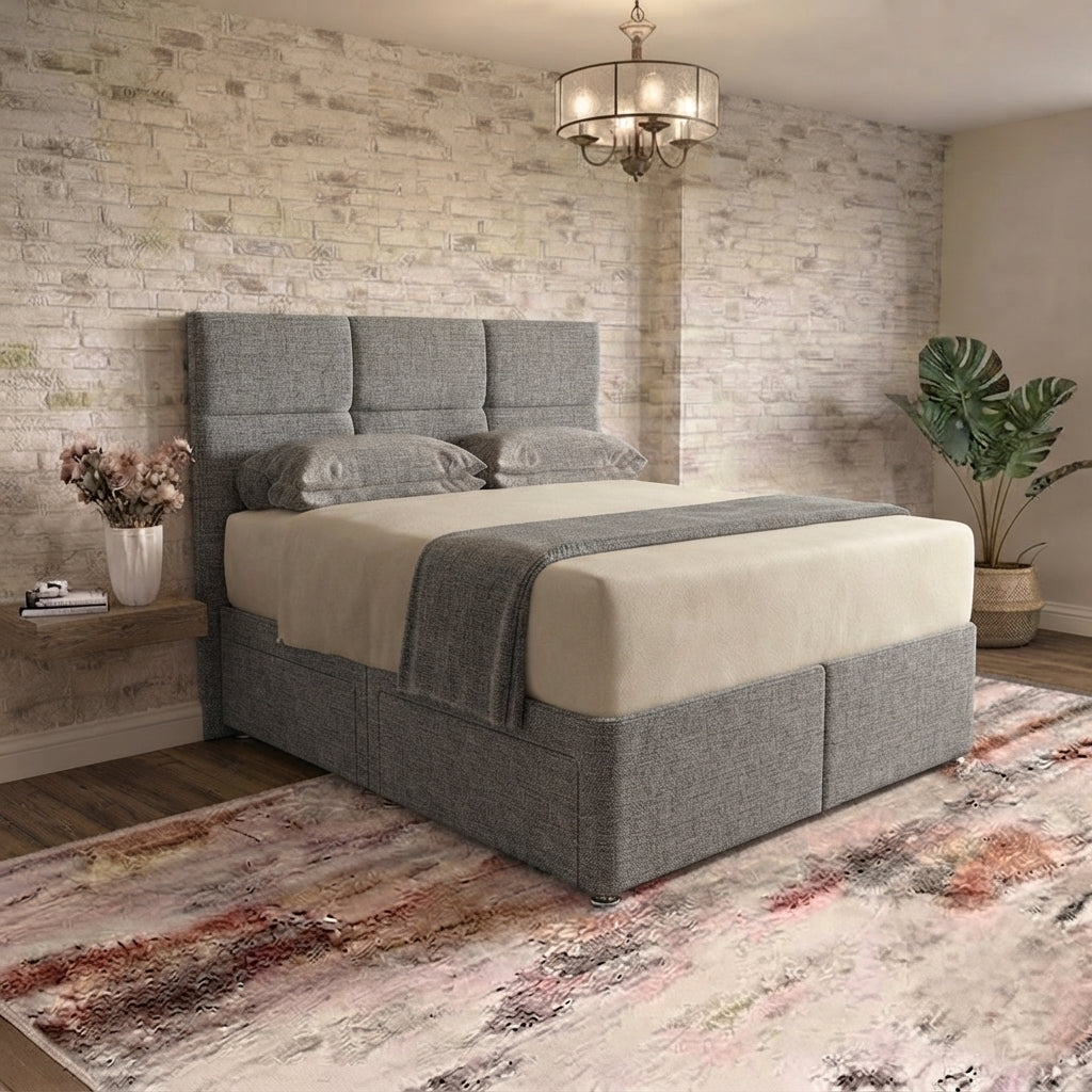 Delta Divan Bed - Pewter Wool