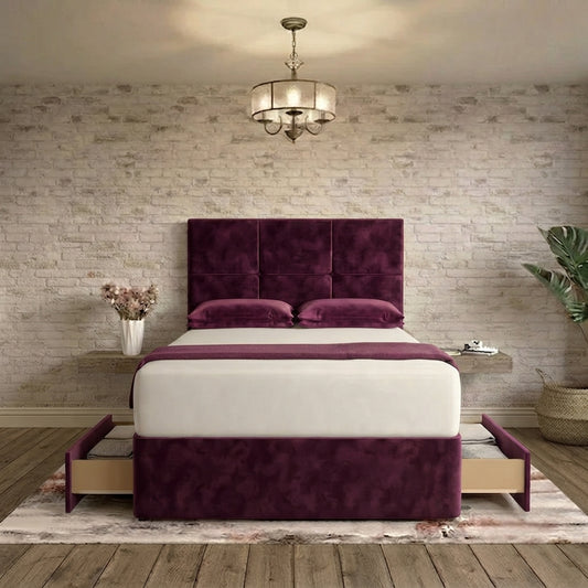 Delta Divan Bed - Purple Plush Velvet
