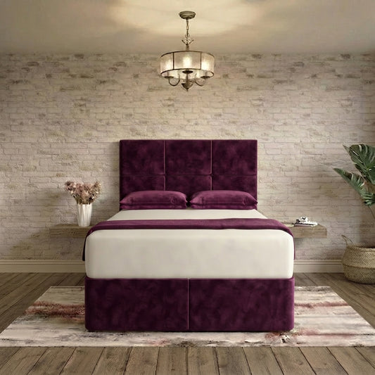 Delta Divan Bed - Purple Plush Velvet