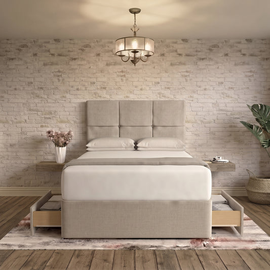 Delta Divan Bed - Putty Plush Velvet