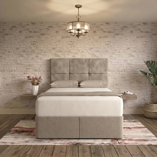 Delta Divan Bed - Putty Plush Velvet
