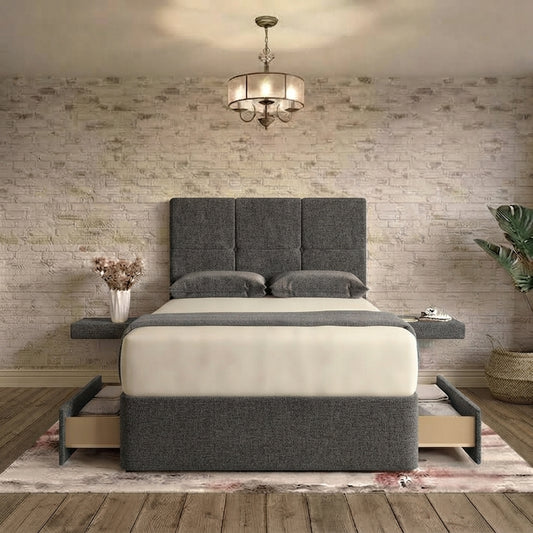 Delta Divan Bed - Silver Naples