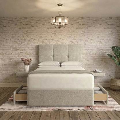 Delta Divan Bed - Silver Plush Velvet