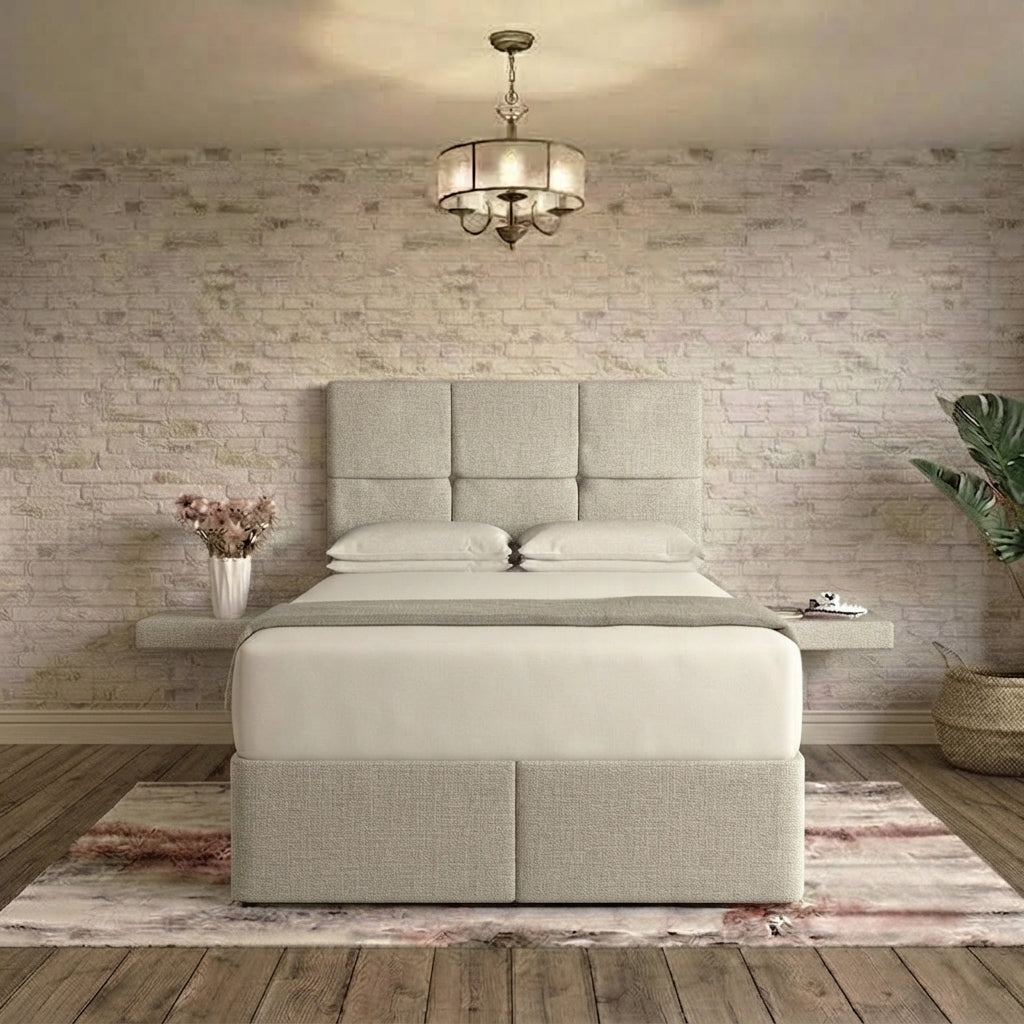 Delta Divan Bed - Silver Plush Velvet