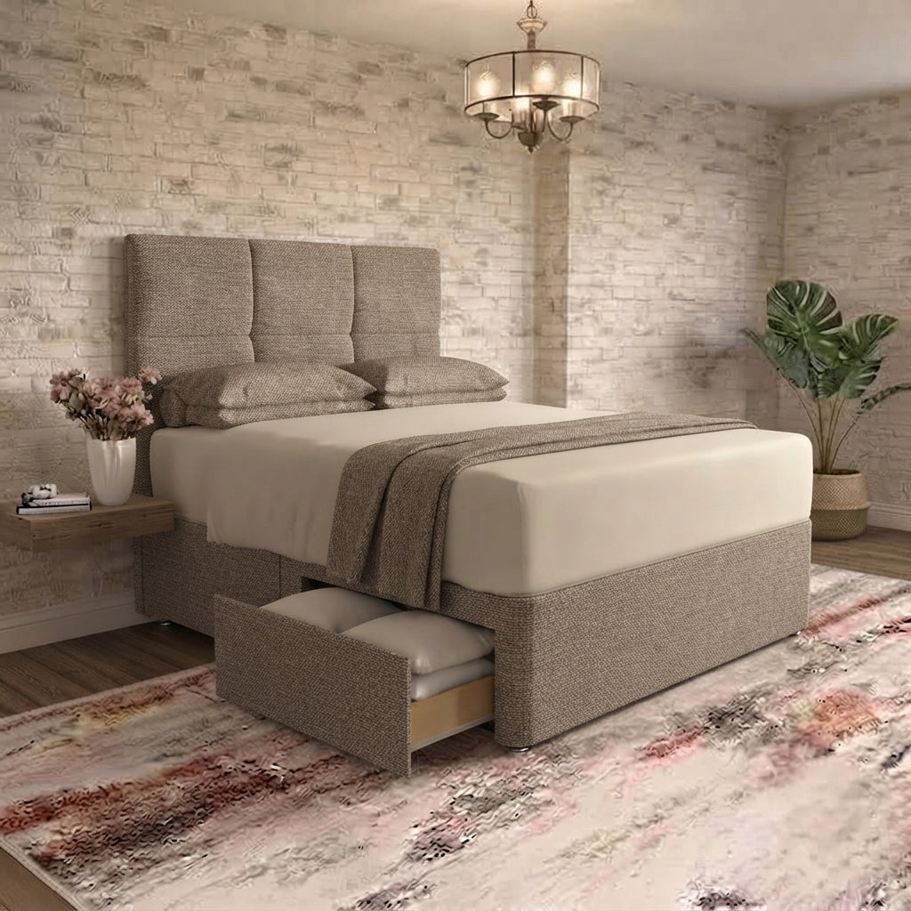 Delta Divan Bed - Wheat Linen