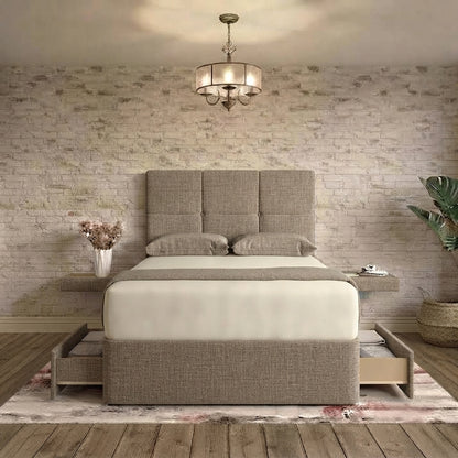 Delta Divan Bed - Wheat Linen