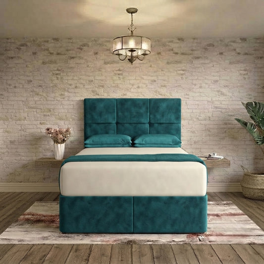 Delta Divan Bed - Teal Plush Velvet