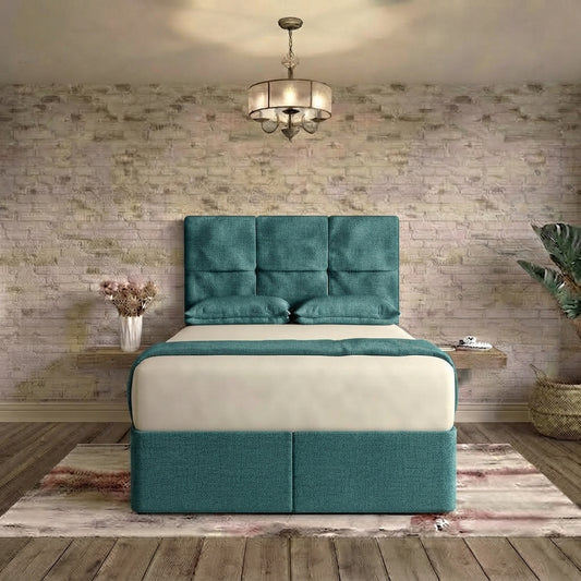 Delta Divan Bed - Teal Linen