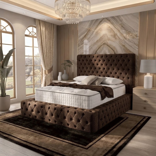 Diplomat Upholstered Ottoman Bed - Brown Naples