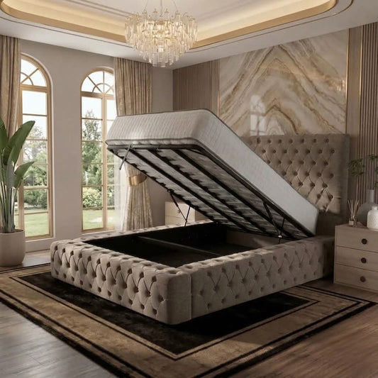 Diplomat Upholstered Ottoman Bed - Clay Wool