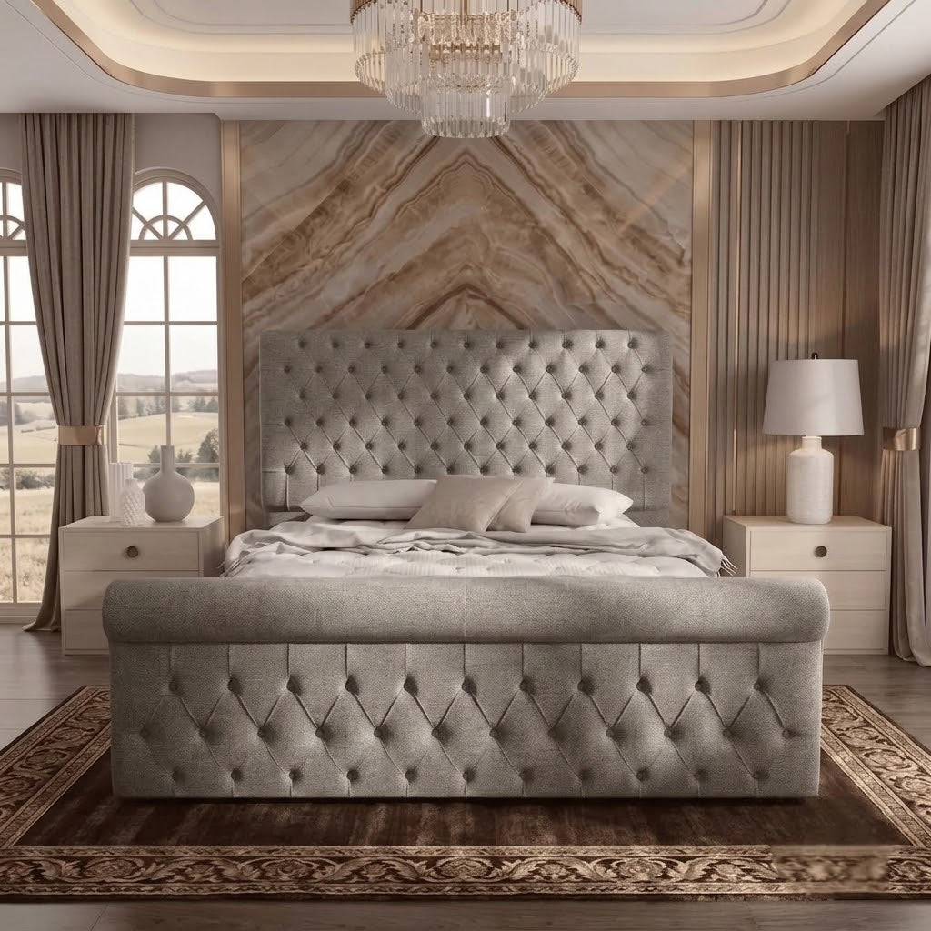 Diplomat Upholstered Ottoman Bed - Clay Wool