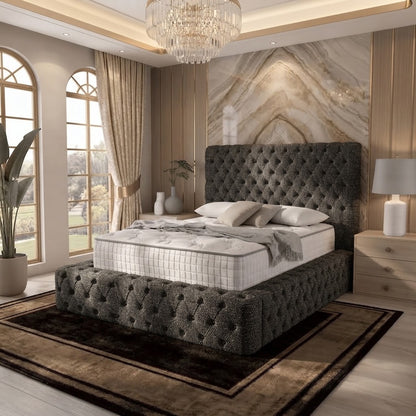 Diplomat Upholstered Ottoman Bed - Graphite Linen