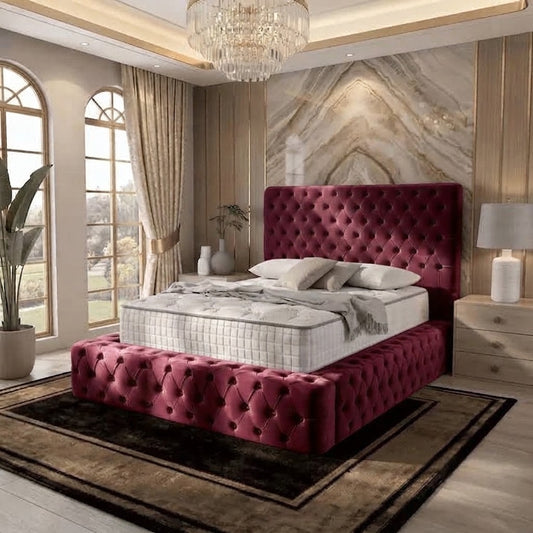 Diplomat Upholstered Ottoman Bed - Purple Plush Velvet