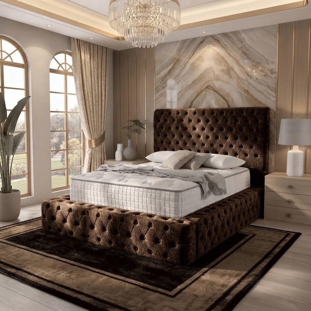 Diplomat Upholstered Ottoman Bed - Slate Grey Naples