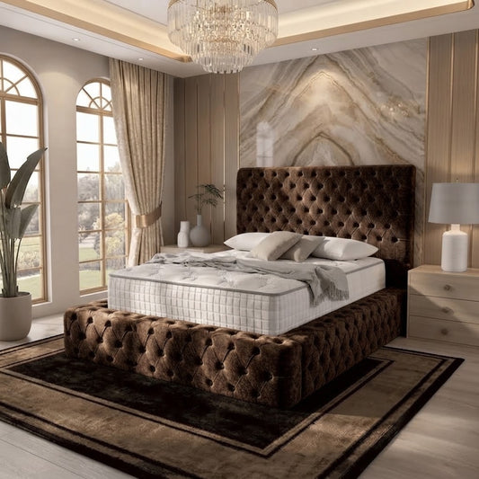 Diplomat Upholstered Ottoman Bed - Slate Grey Naples
