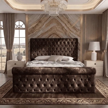 Diplomat Upholstered Ottoman Bed - Slate Grey Naples