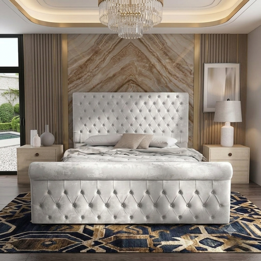 Diplomat Upholstered Ottoman Bed - Tumeric Plush Velvet