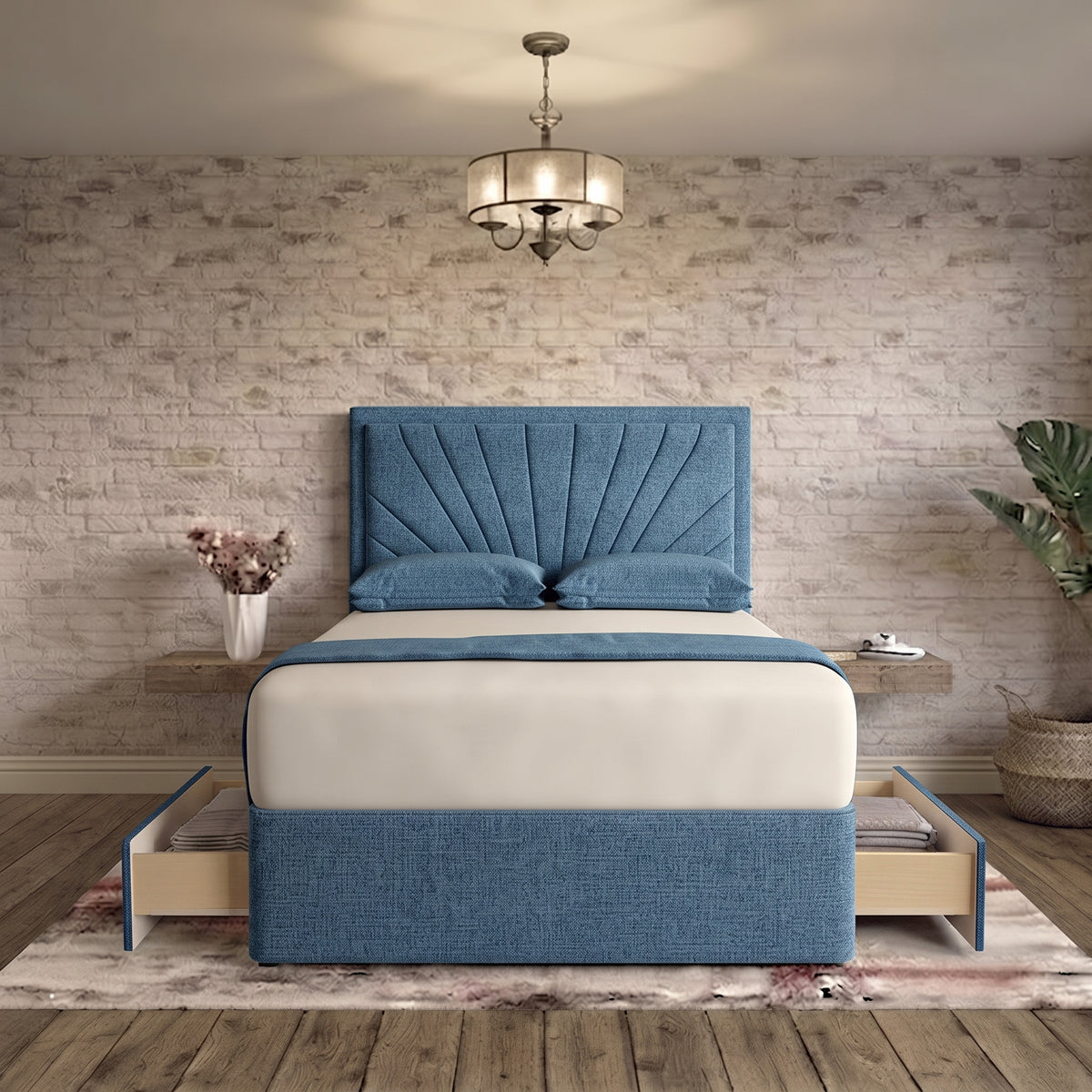 Sunrise Divan Bed - Blue Naples