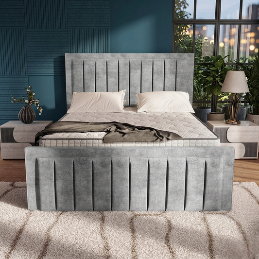 Brooklyn Upholstered Ottoman Bed - Cream Naples