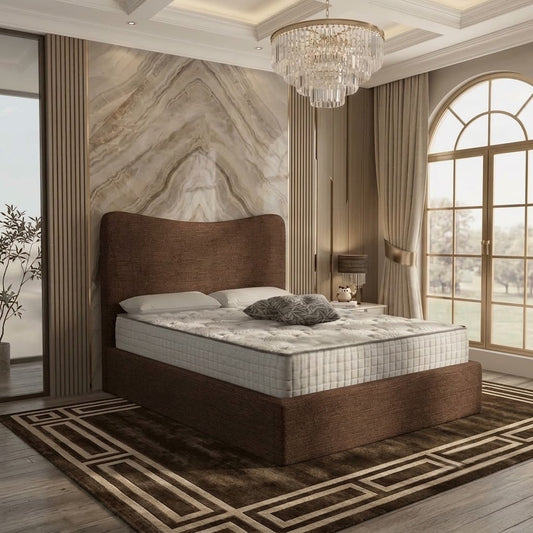 Haven Upholstered Ottoman Bed - Brown Chenille
