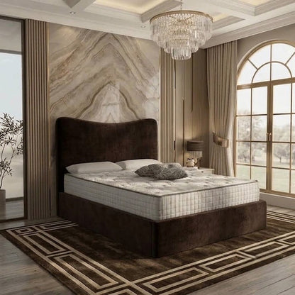 Haven Upholstered Ottoman Bed - Brown Naples