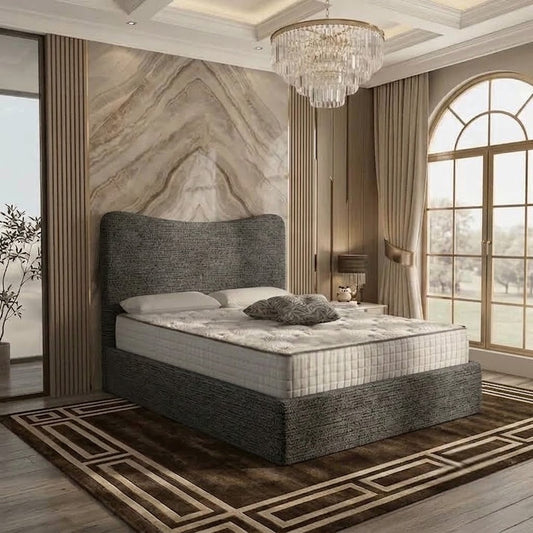 Haven Upholstered Ottoman Bed - Charcoal Chenille