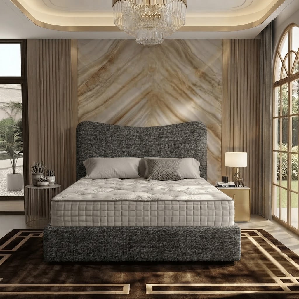 Haven Upholstered Ottoman Bed - Charcoal Linen