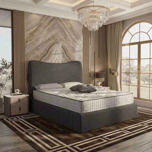 Haven Upholstered Ottoman Bed - Charcoal Linen