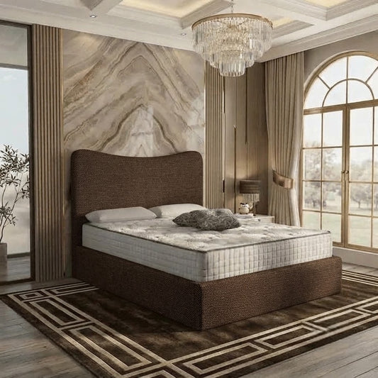 Haven Upholstered Ottoman Bed - Chocolate Plush Velvet