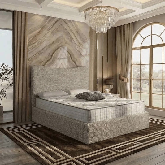 Haven Upholstered Ottoman Bed - Light Grey Plush Velvet