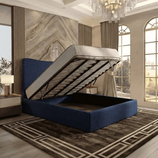 Haven Upholstered Ottoman Bed - Midnight Linen