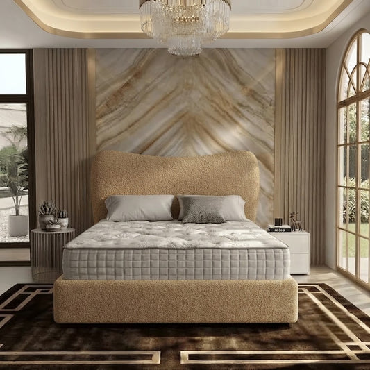 Haven Upholstered Ottoman Bed - Mink Chenille