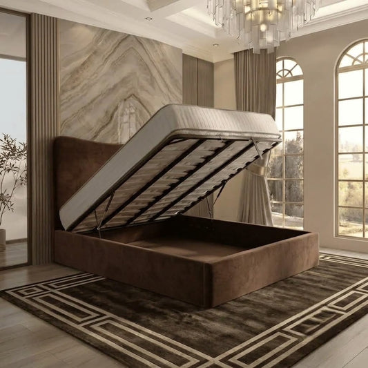 Haven Upholstered Ottoman Bed - Mink Naples