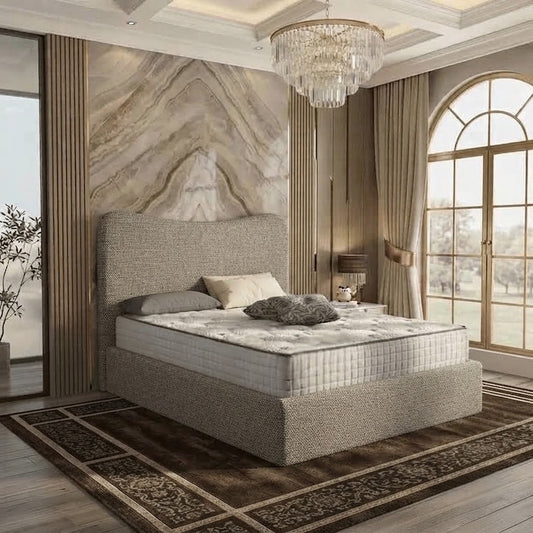 Haven Upholstered Ottoman Bed - Pewter Wool