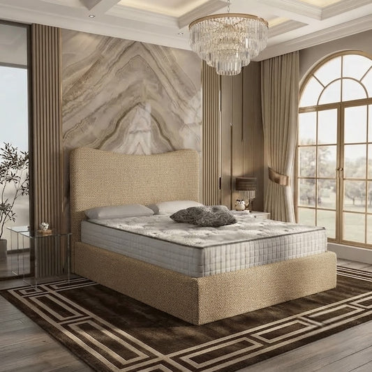 Haven Upholstered Ottoman Bed - Putty Linen