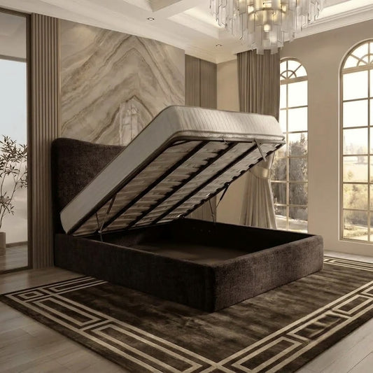 Haven Upholstered Ottoman Bed - Slate Grey Naples