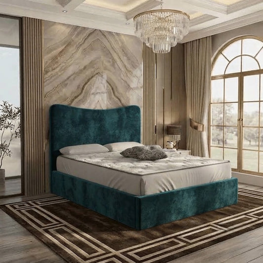 Haven Upholstered Ottoman Bed - Teal Plush Velvet
