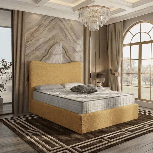 Haven Upholstered Ottoman Bed - Tumeric Plush Velvet