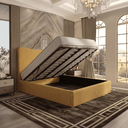 Haven Upholstered Ottoman Bed - Tumeric Plush Velvet