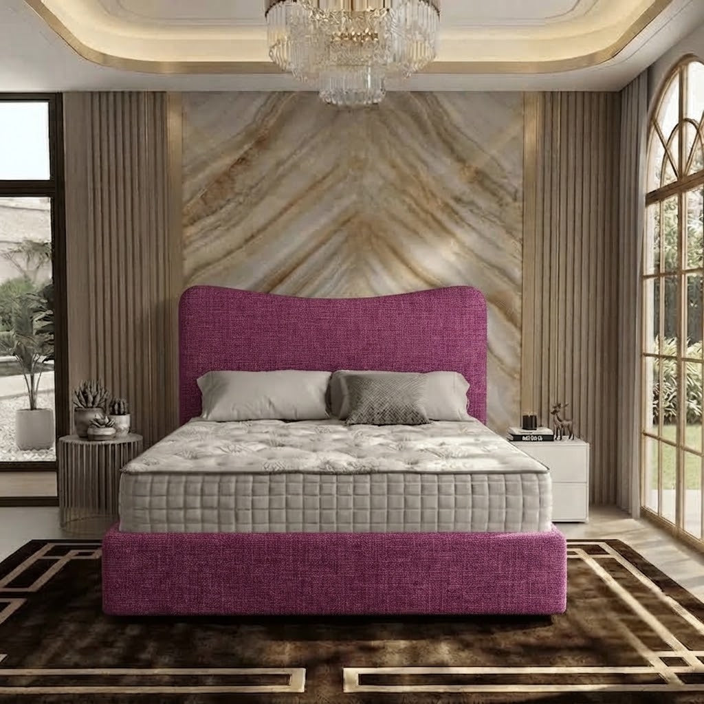 Haven Upholstered Ottoman Bed - Purple Plush Velvet