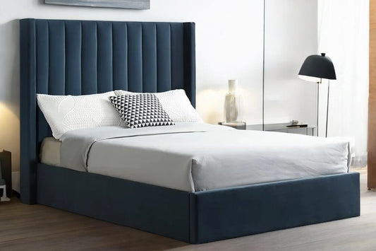 Leo Maddison Ottoman Storage Bed in Blue By Sleep Express