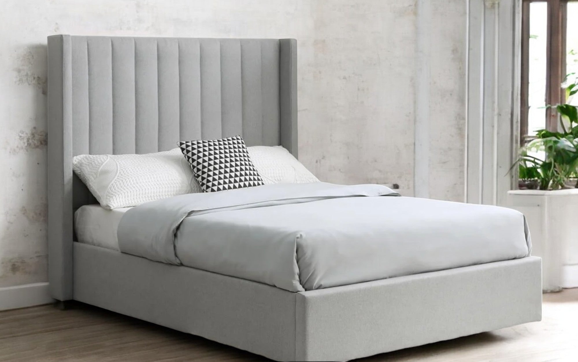 Leo Maddison Ottoman Storage Bed in Stone Grey By Sleep Express