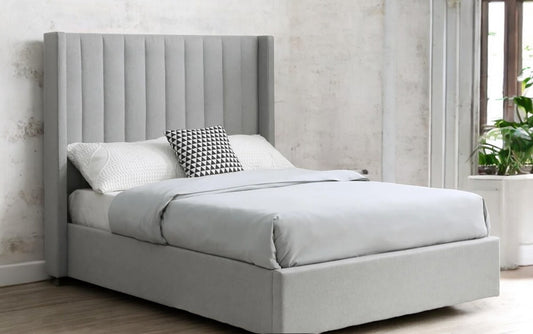 Leo Maddison Ottoman Storage Bed in Light Grey By Sleep Express