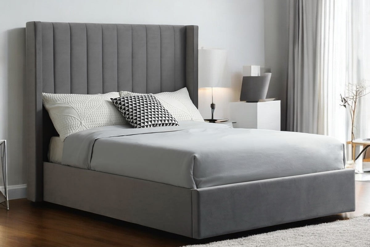 Leo Maddison Ottoman Storage Bed in Light Grey By Sleep Express