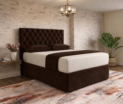 Mayfair Chesterfield Divan Bed - Brown Naples