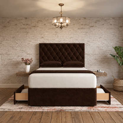 Mayfair Chesterfield Divan Bed - Brown Naples