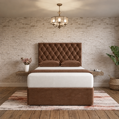 Mayfair Chesterfield Divan Bed - Brown Chenille