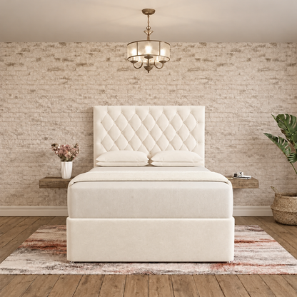 Mayfair Chesterfield Divan Bed - Cream Naples